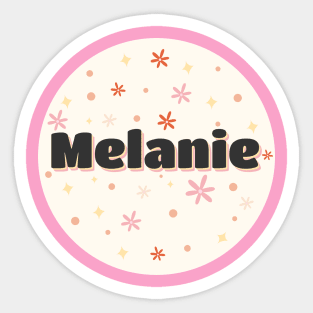 Melanie name cute design Sticker